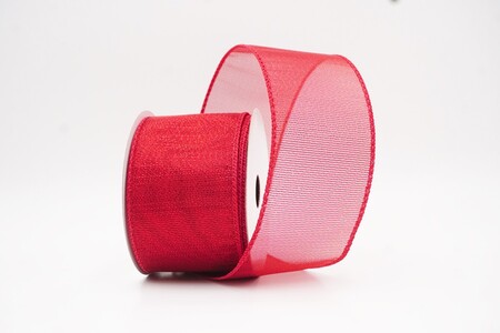 Rotes, einfarbiges, metallisch transparentes Drahtband_KW0436GC-7-7